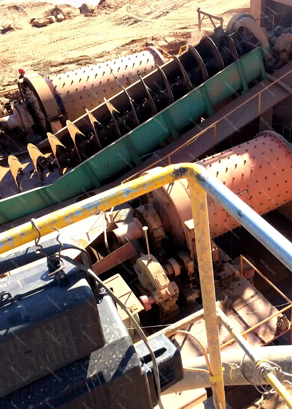 Estación móvil de trituración de Vanguard procesando mineral de oro en sitio en África