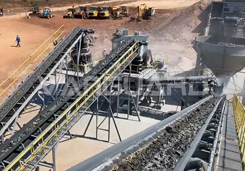 Línea de producción de trituración de mineral de oro de 60 T/h en Zimbabue