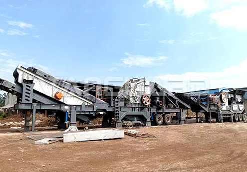 Línea de producción de planta trituradora móvil de arenisca de 150 T/H en Arabia Saudita