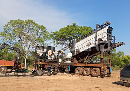 Planta trituradora móvil VPM-4 de 40-50 T/H para granito, cuarzo y otras rocas duras en Zimbabue