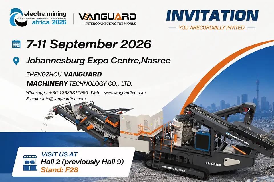 La primera etapa que marca la pauta: Vanguard Machinery lleva la trituradora de mandíbula móvil sobre orugas a Electra Mining Africa 2026