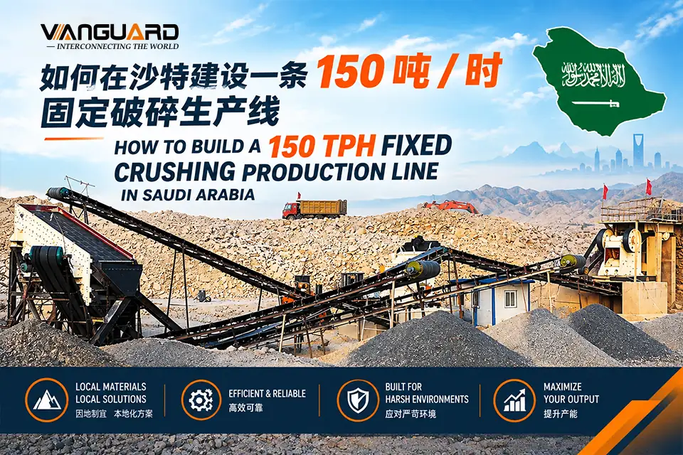 Como construir una linea de trituración fija de 150 TPH en Arabia Saudí: configuración, equipos y plan paso a paso